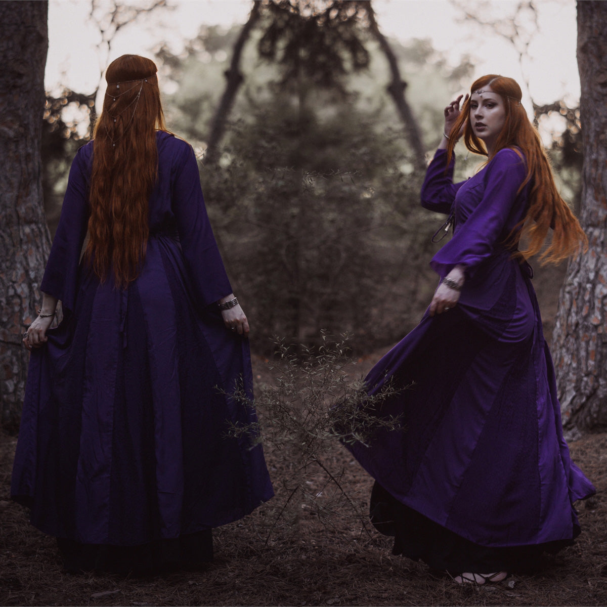 Ariana Wiccan Robe Goddess Gown Maxi Dress - The Bohemian Closet