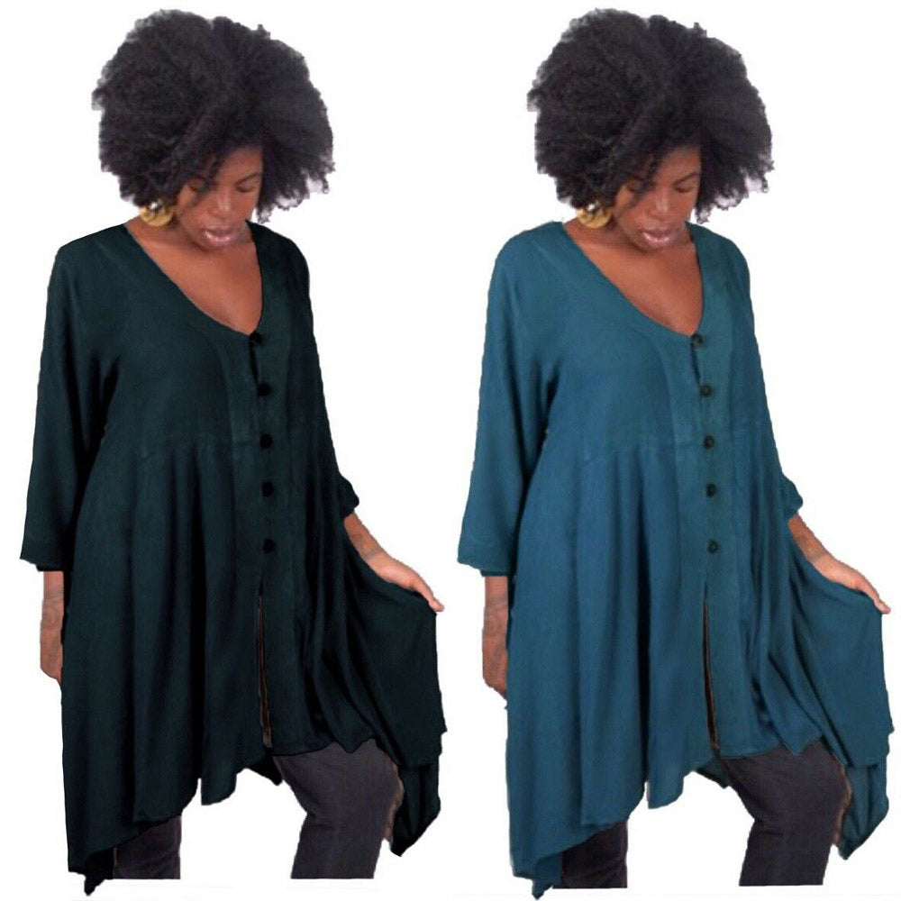 Riley Boho Chic Button Through Blouse Top - The Bohemian Closet