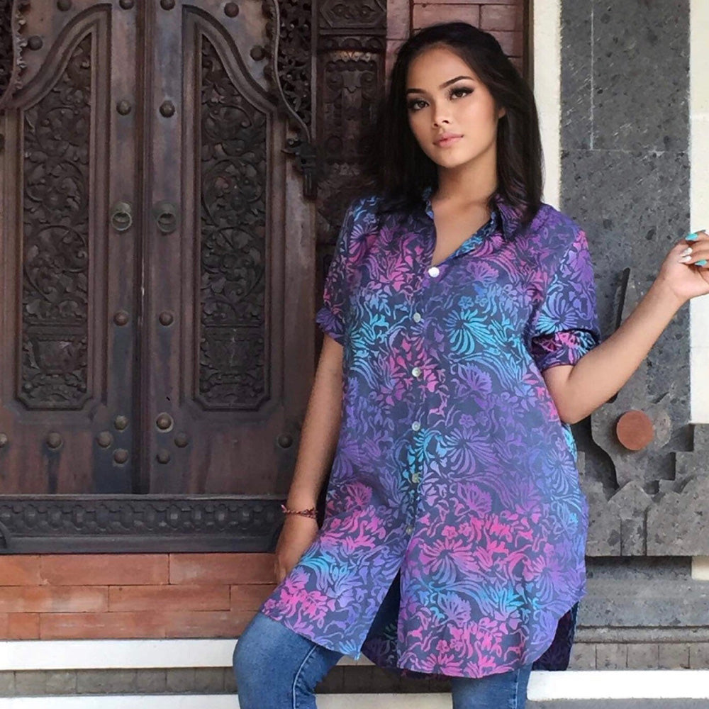 Harley Batik Shirt Long Cut Blouse - The Bohemian Closet