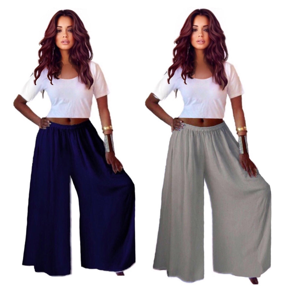 Maggie Gauchos Elastic Waist Palazzo Pants - The Bohemian Closet