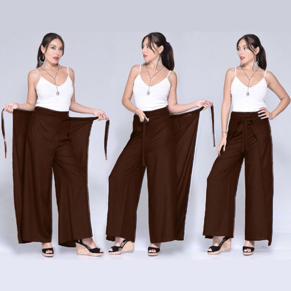 Nicole Wrap Tie Boho Wide Leg Pants - The Bohemian Closet