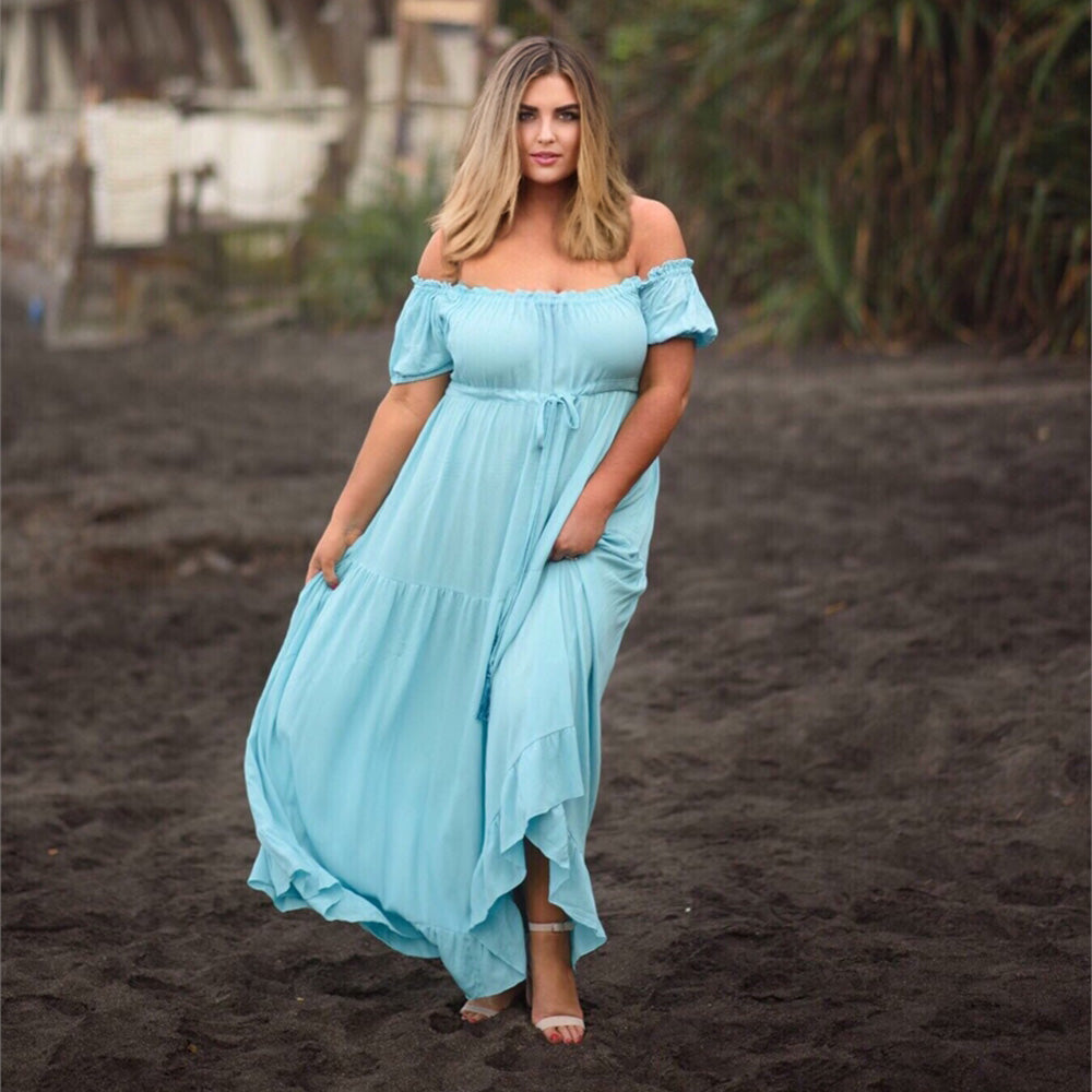 Nayeli Ruffled Short Sleeve Empire Waist Maxi Dress - The Bohemian Closet