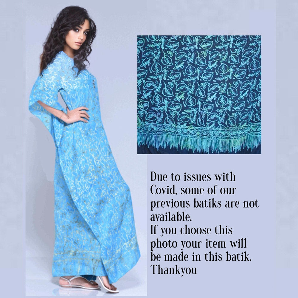 Vanessa Maxi Boho Dress Caftan – Gauzy Batik Figure Flattering - The Bohemian Closet
