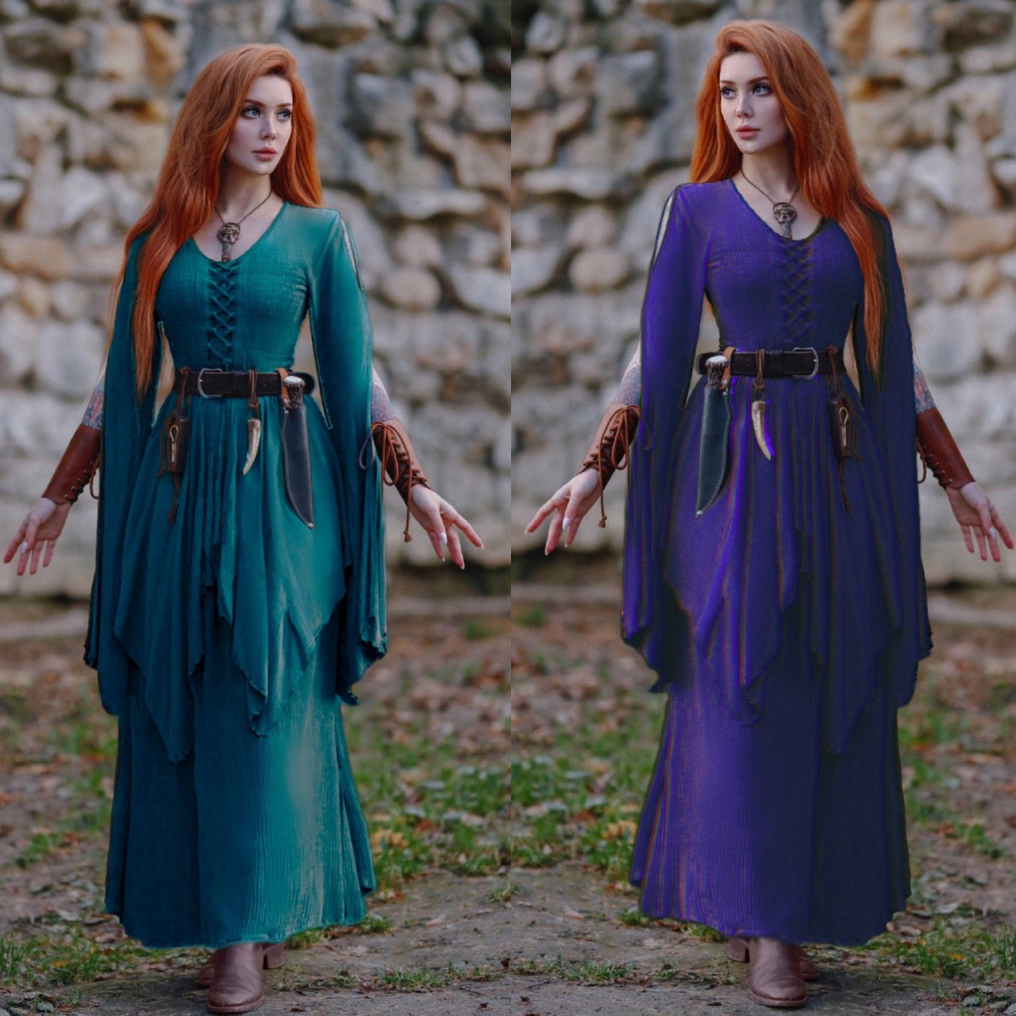 Magdalena Smocked Bodice Ren Faire Lace up Maxi Dress - The Bohemian Closet