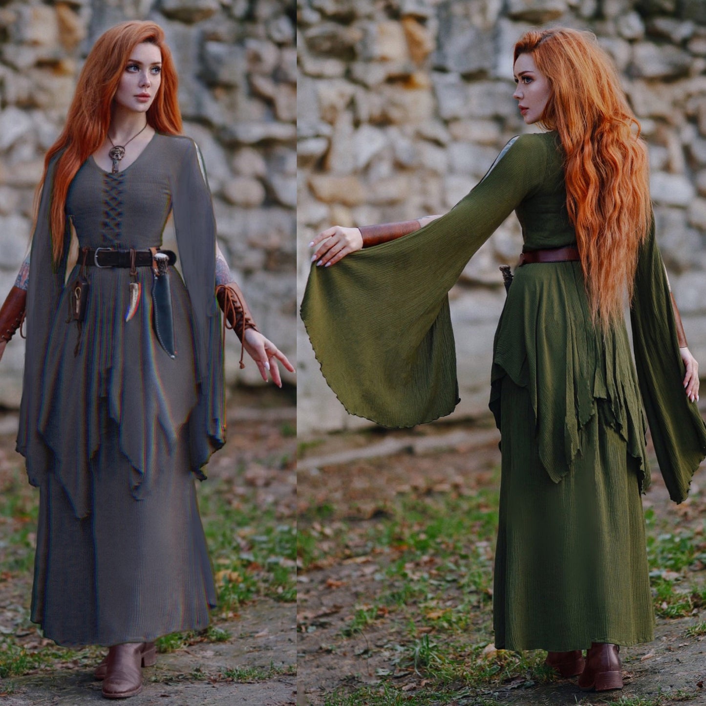 Magdalena Smocked Bodice Ren Faire Lace up Maxi Dress - The Bohemian Closet