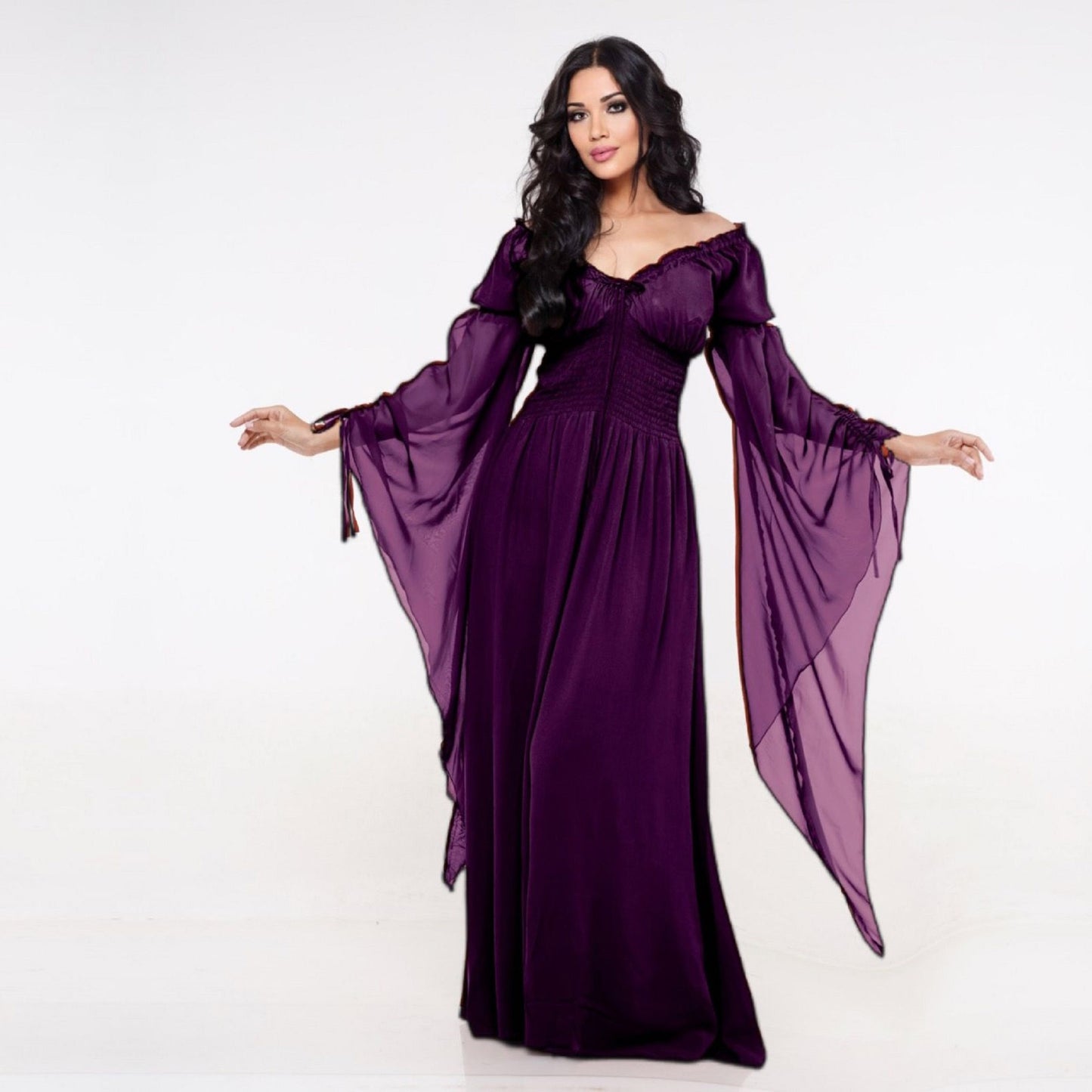 Clarissa Flowing Sleeve Renaissance Romantic Maxi Dress - The Bohemian Closet