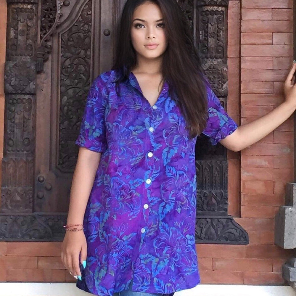 Harley Batik Shirt Long Cut Blouse - The Bohemian Closet
