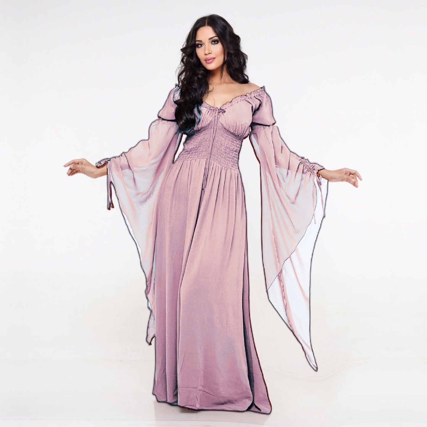 Clarissa Flowing Sleeve Renaissance Romantic Maxi Dress - The Bohemian Closet