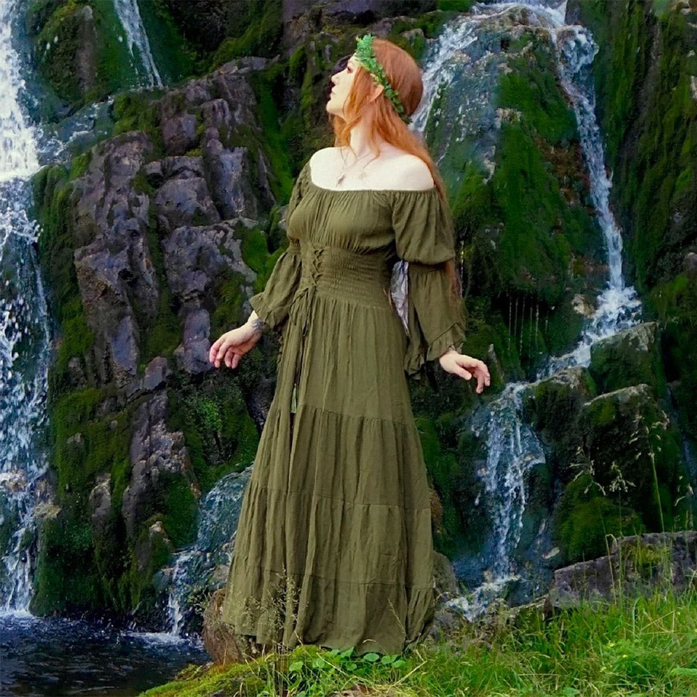 Iliana On Off Shoulder Corset Boho Dress - The Bohemian Closet