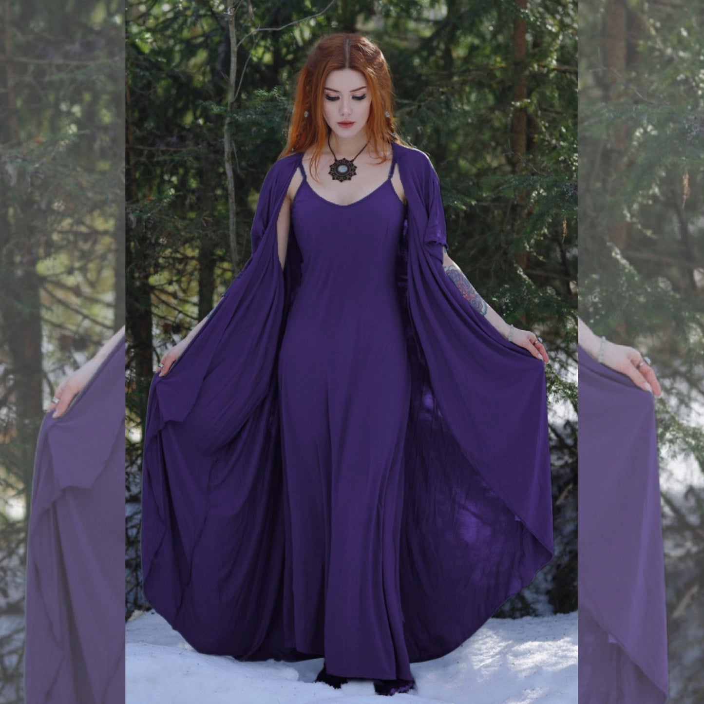 Monroe Jersey Stretch Asymmetrical Dress and Jacket Outfit - The Bohemian Closet