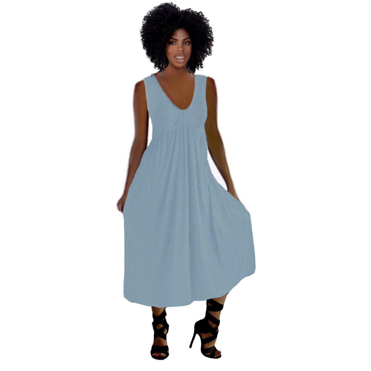 Salma Cool Jersey Night Gown Midi Dress - The Bohemian Closet
