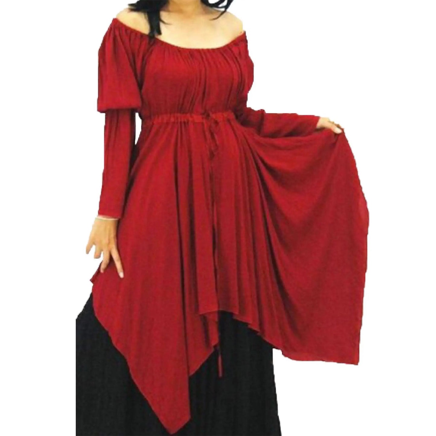 Lilah Asymmetric Hem Bohemian Blouse or Short Dress - The Bohemian Closet