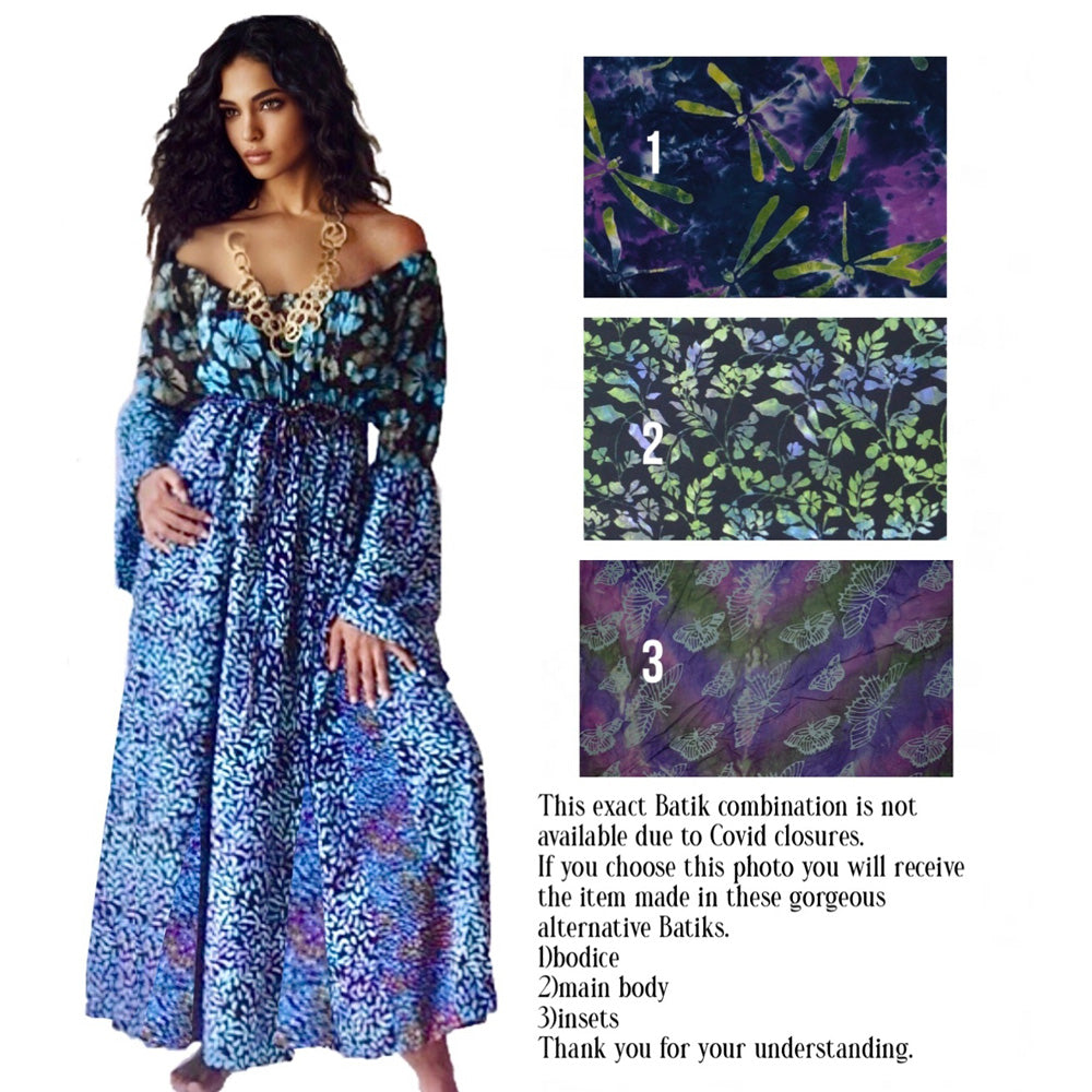 Madeline Boho Inset Empire Bodice Maxi Dress - The Bohemian Closet