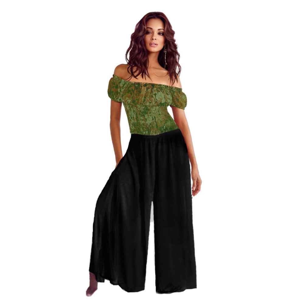 Maggie Gauchos Elastic Waist Palazzo Pants - The Bohemian Closet