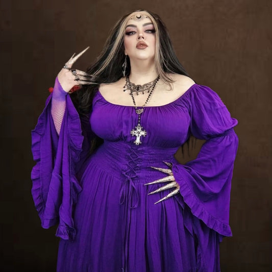 Leona CottageGoth On Off Shoulder Corset Dress - The Bohemian Closet