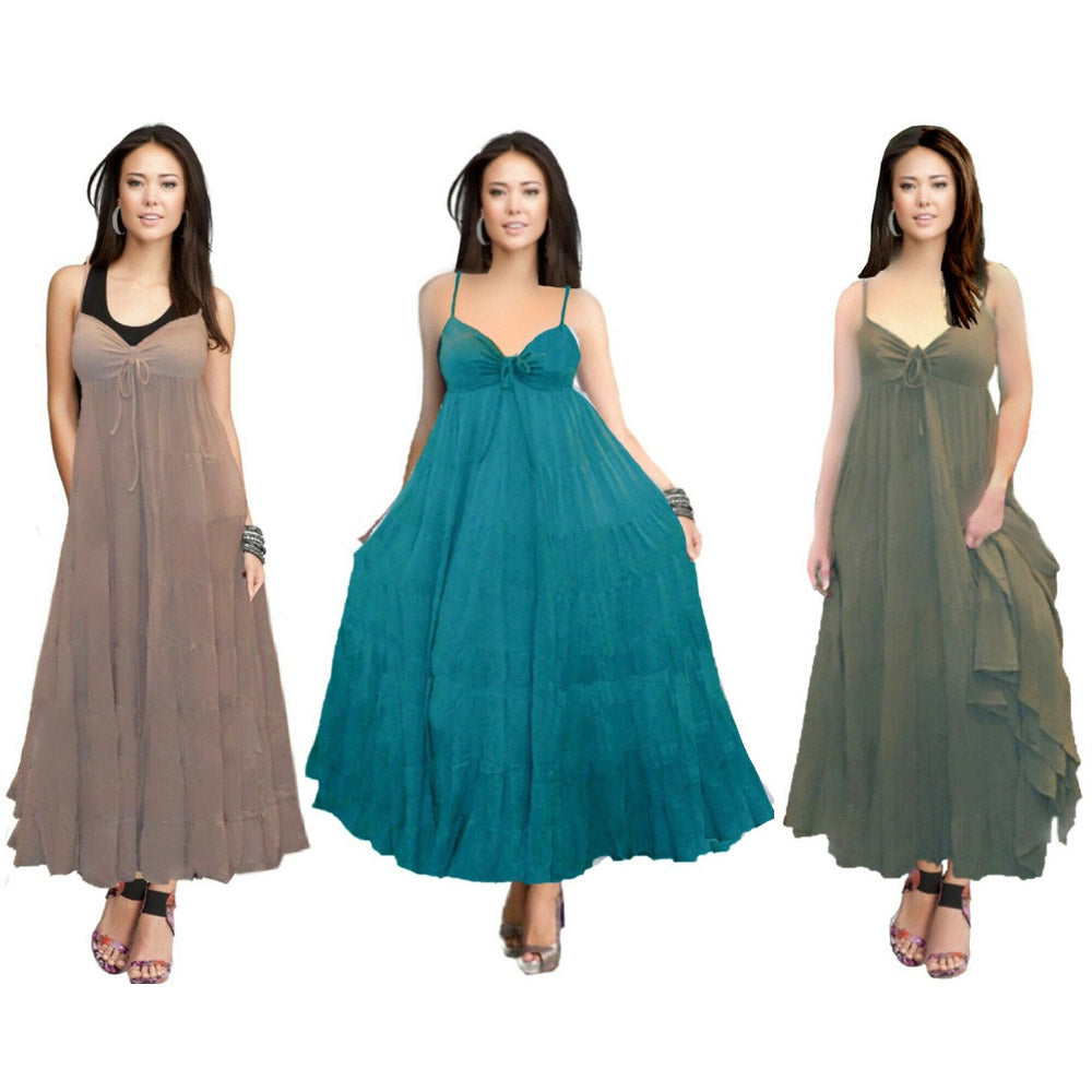 Emma Spandex Bodice BoHo Party Maxi Dress - The Bohemian Closet