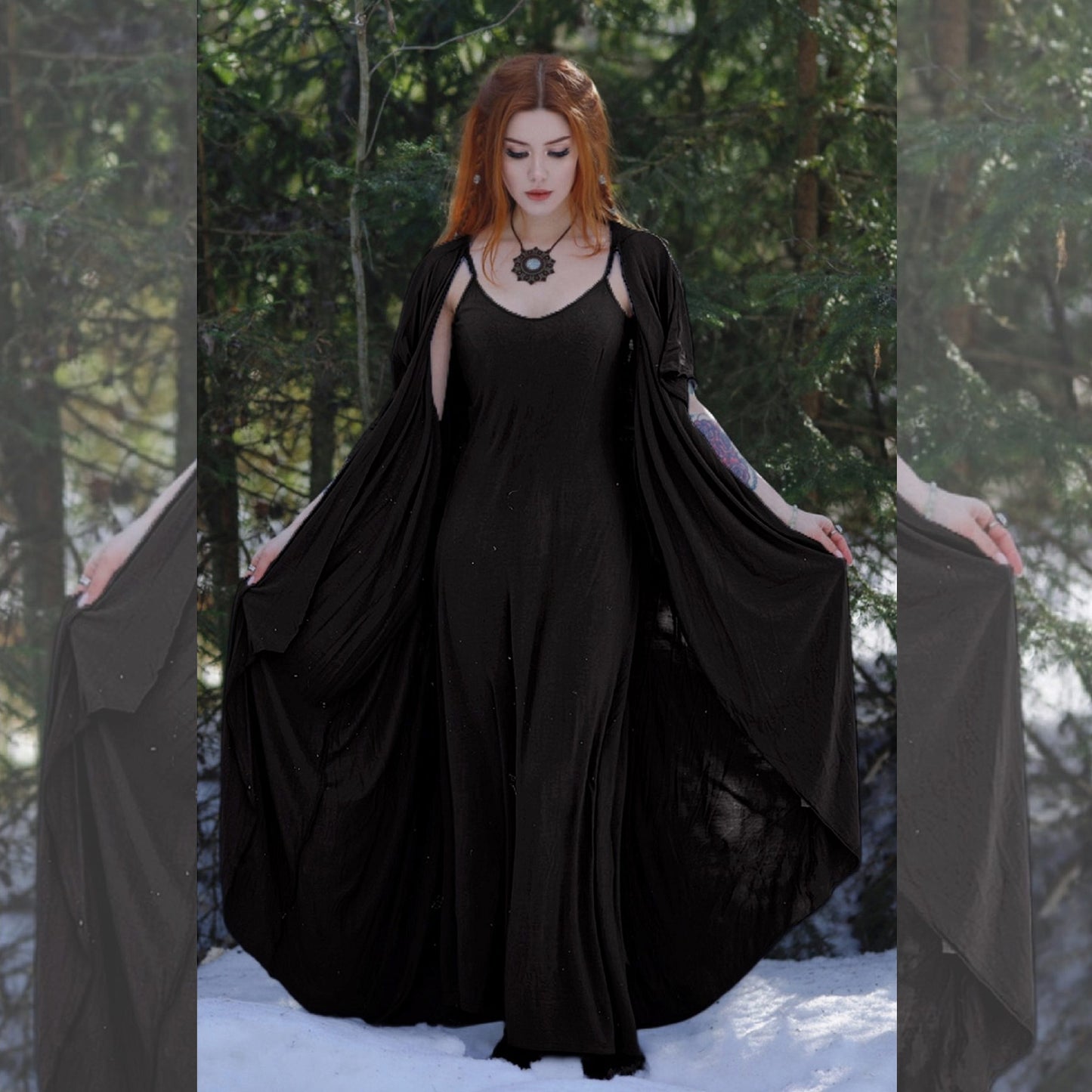 Monroe Jersey Stretch Asymmetrical Dress and Jacket Outfit - The Bohemian Closet