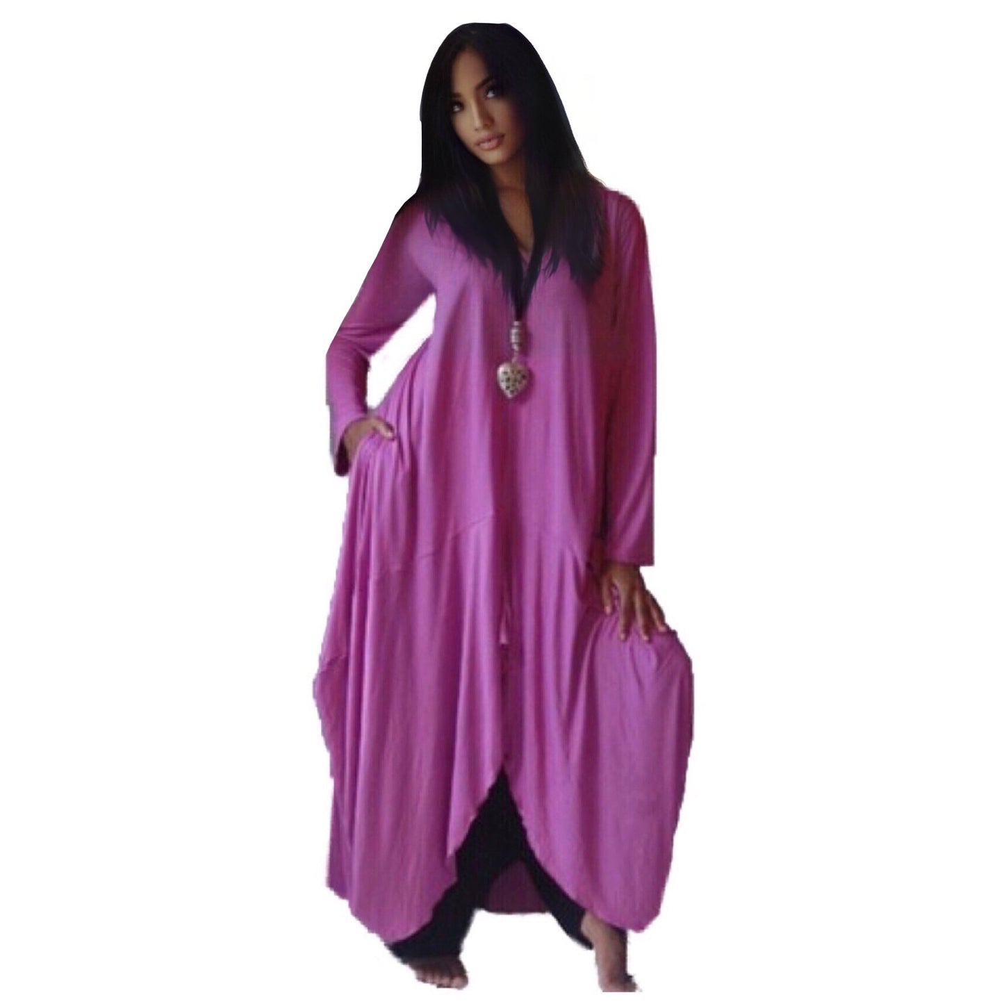 Piper Lagenlook Balloon Hem Long Sleeves Tunic Dress - The Bohemian Closet