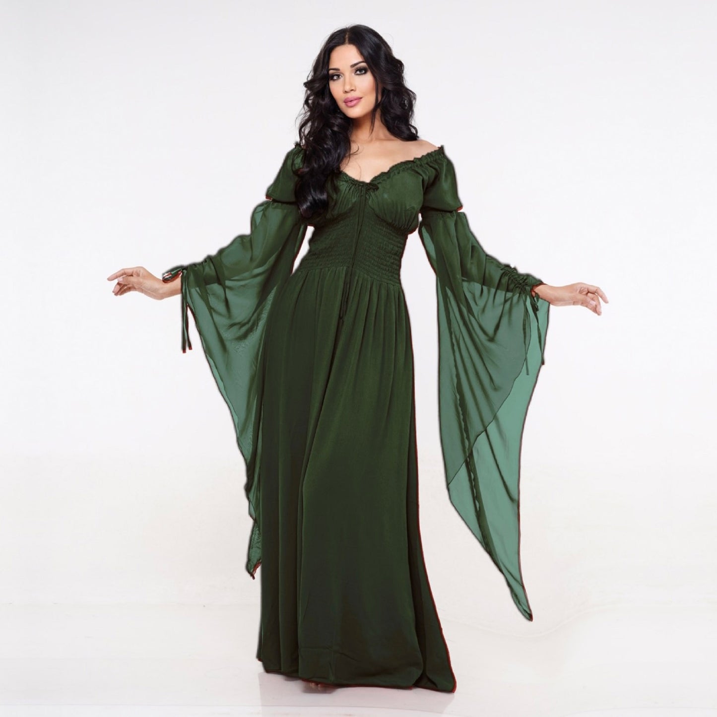 Clarissa Flowing Sleeve Renaissance Romantic Maxi Dress - The Bohemian Closet