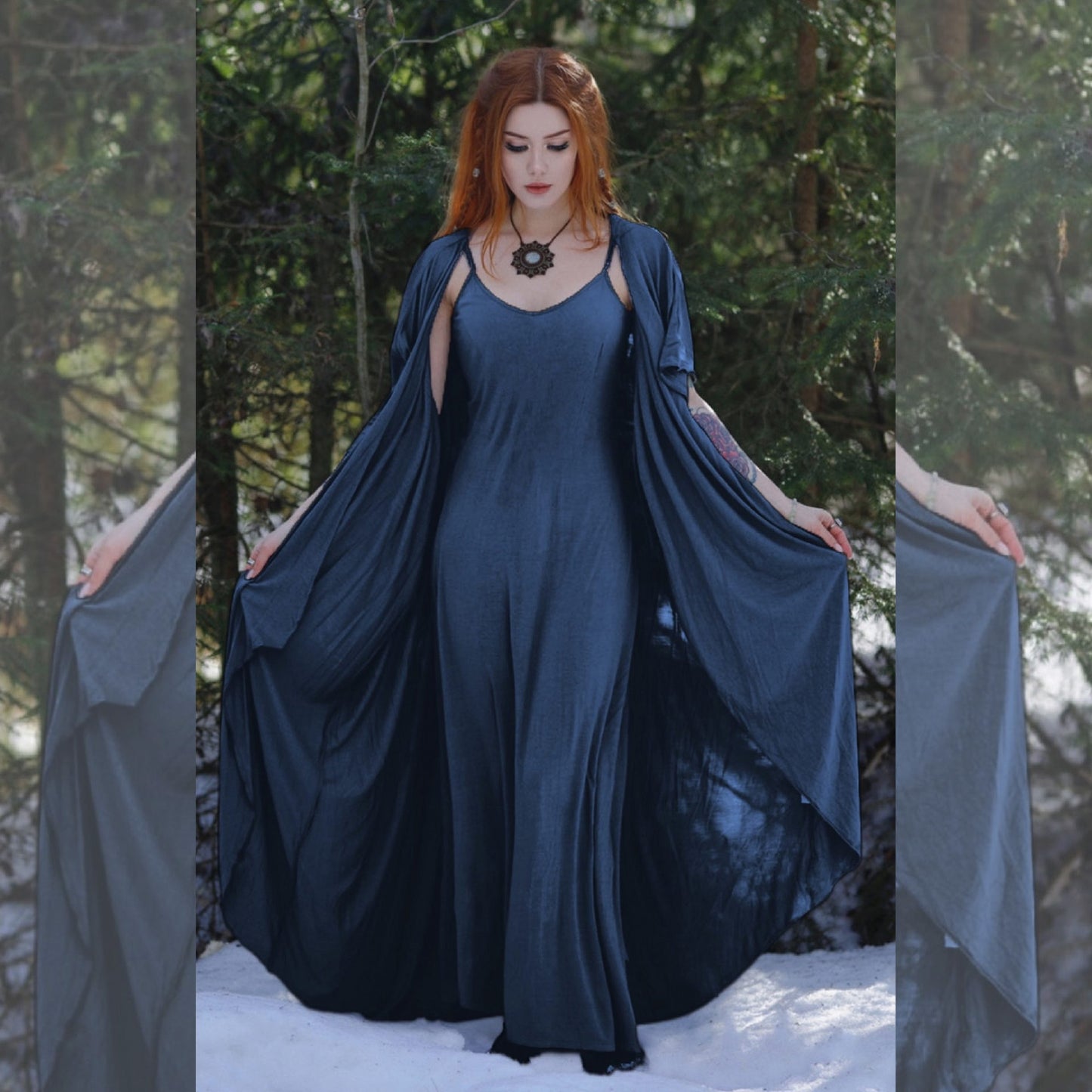 Monroe Jersey Stretch Asymmetrical Dress and Jacket Outfit - The Bohemian Closet