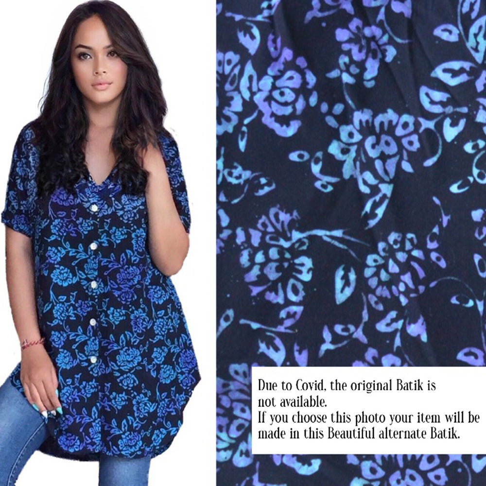 Harley Batik Shirt Long Cut Blouse - The Bohemian Closet