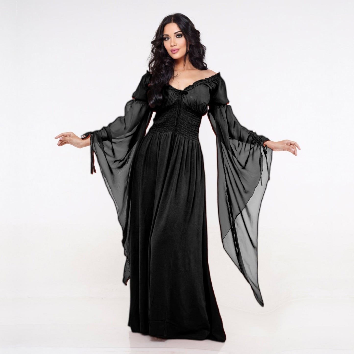Clarissa Flowing Sleeve Renaissance Romantic Maxi Dress - The Bohemian Closet