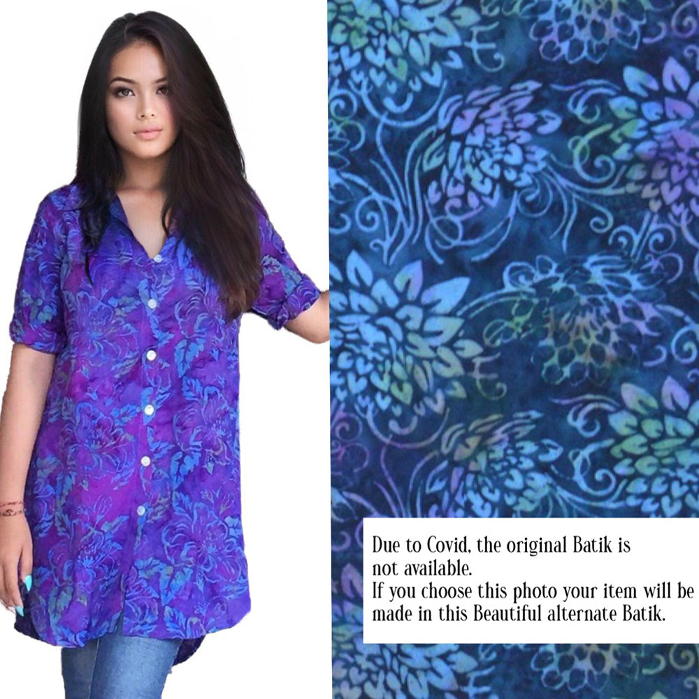Harley Batik Shirt Long Cut Blouse - The Bohemian Closet