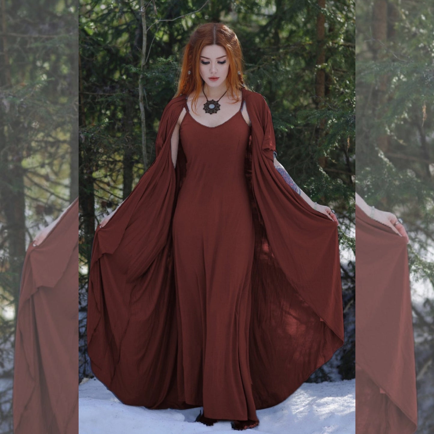 Monroe Jersey Stretch Asymmetrical Dress and Jacket Outfit - The Bohemian Closet