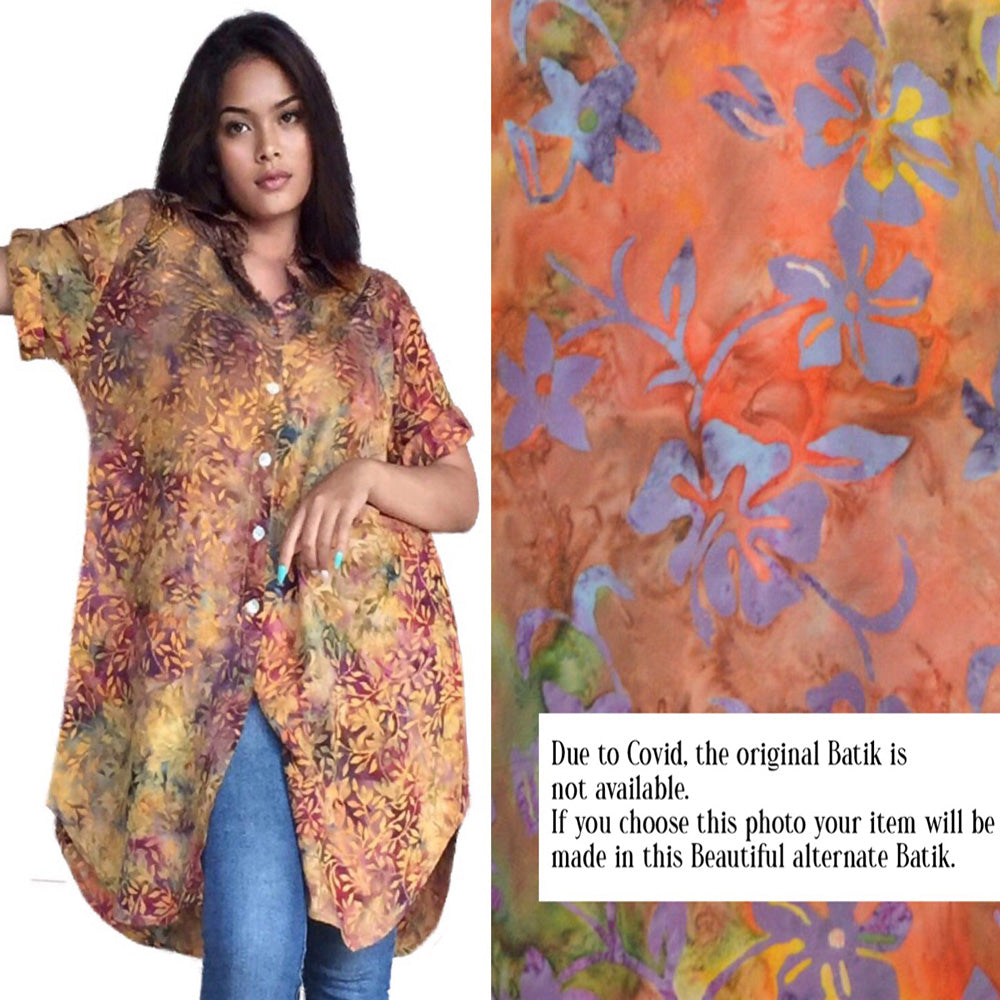 Harley Batik Shirt Long Cut Blouse - The Bohemian Closet