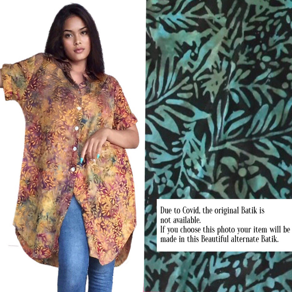 Harley Batik Shirt Long Cut Blouse - The Bohemian Closet
