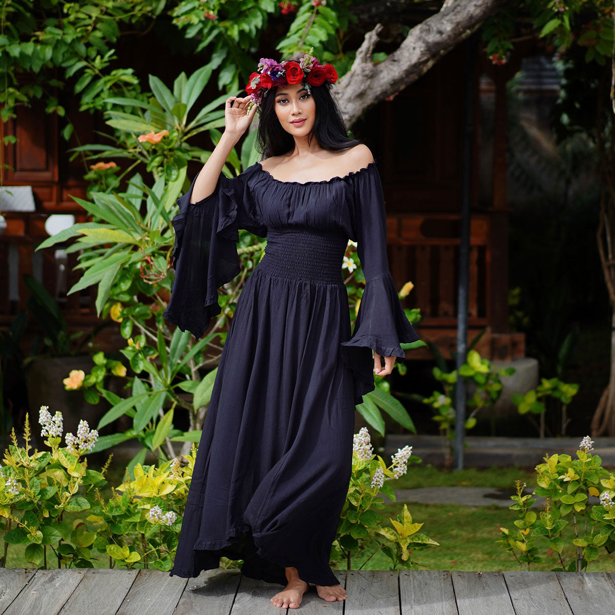 Kahlani CottageGoth Ren Faire Maxi Dress - The Bohemian Closet