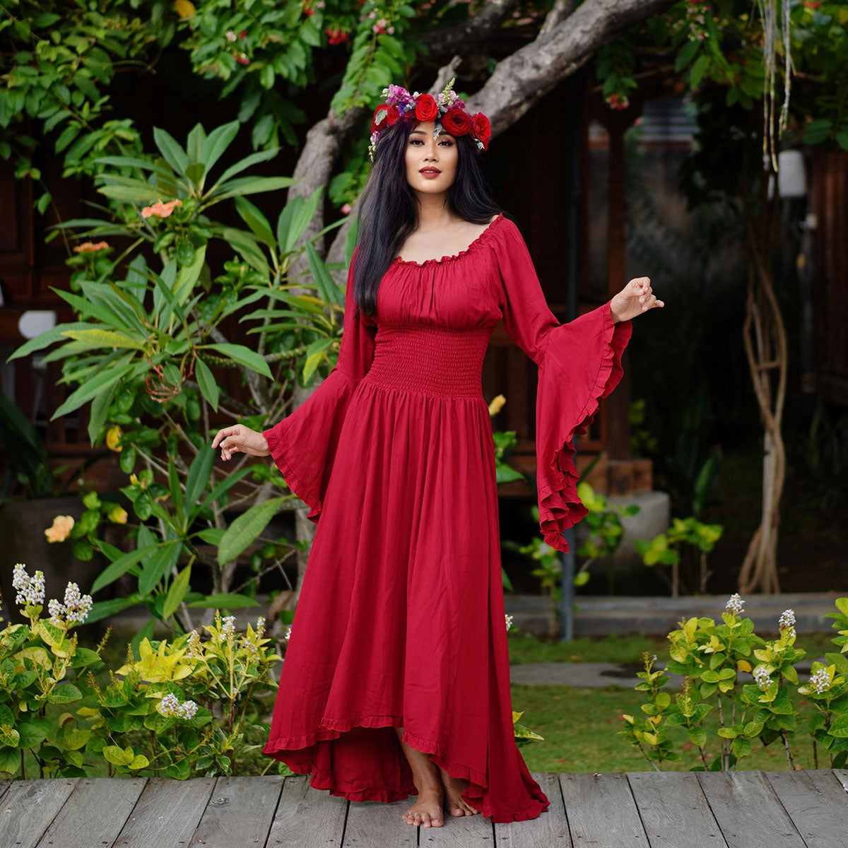 Kahlani CottageGoth Ren Faire Maxi Dress - The Bohemian Closet