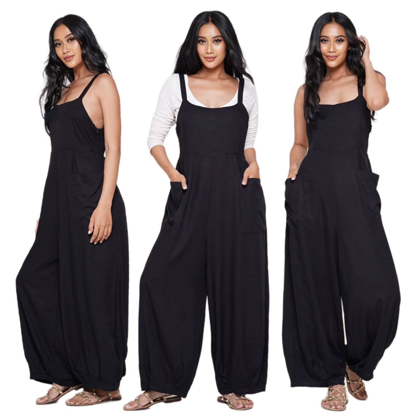 Aviana Elegant One Piece Spaghetti Strap Boho Jumpsuit - The Bohemian Closet