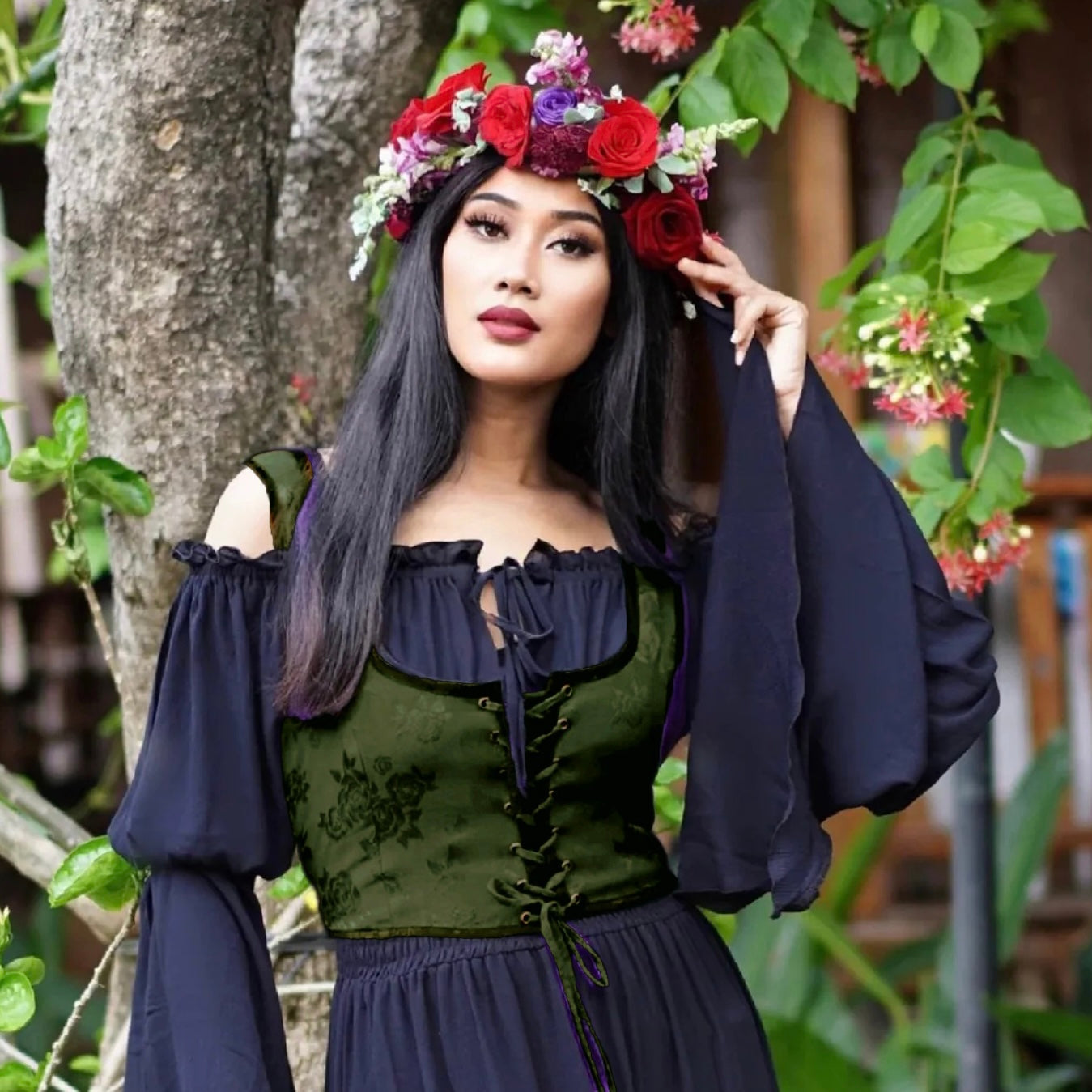 Emberlynn Ren Faire Lacing Vest Renaissance Corset Top - The Bohemian Closet