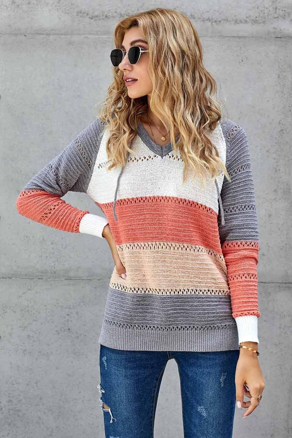 Genevieve Beach Bonfire Knitted Hoodie - The Bohemian Closet