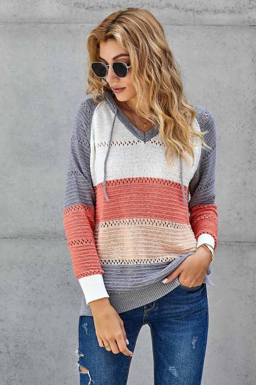 Genevieve Beach Bonfire Knitted Hoodie - The Bohemian Closet