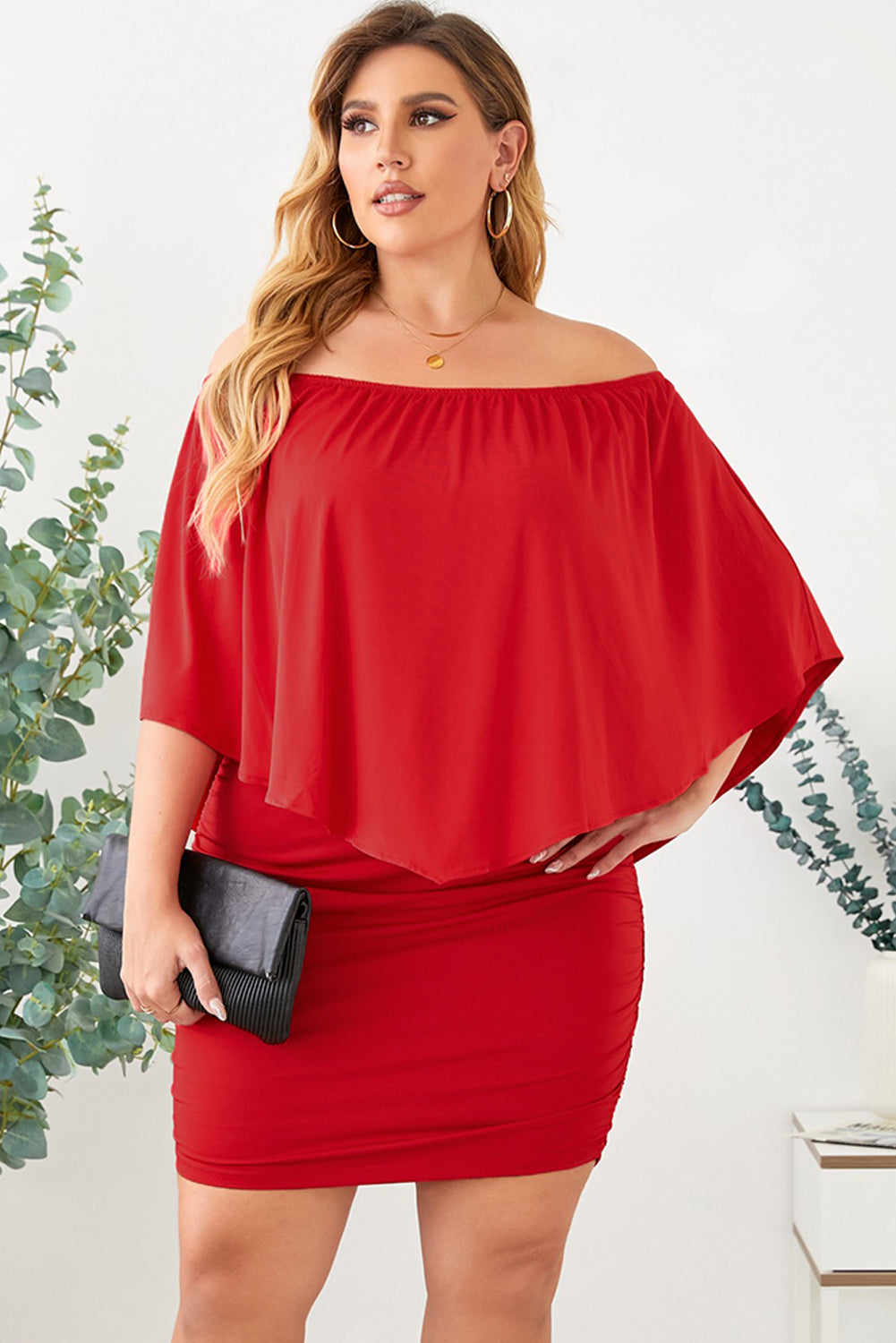 Josephine Multiple Dressing Layered Red Mini Poncho Dress - The Bohemian Closet