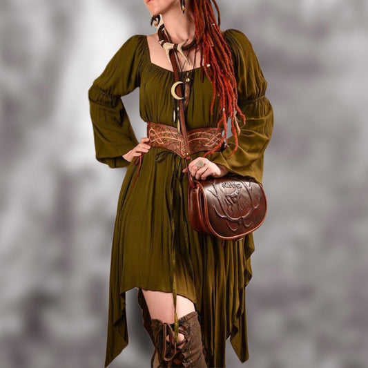 Tracey Renaissance Blouse Boho Peasant Top Drawstring Long Sleeve - The Bohemian Closet