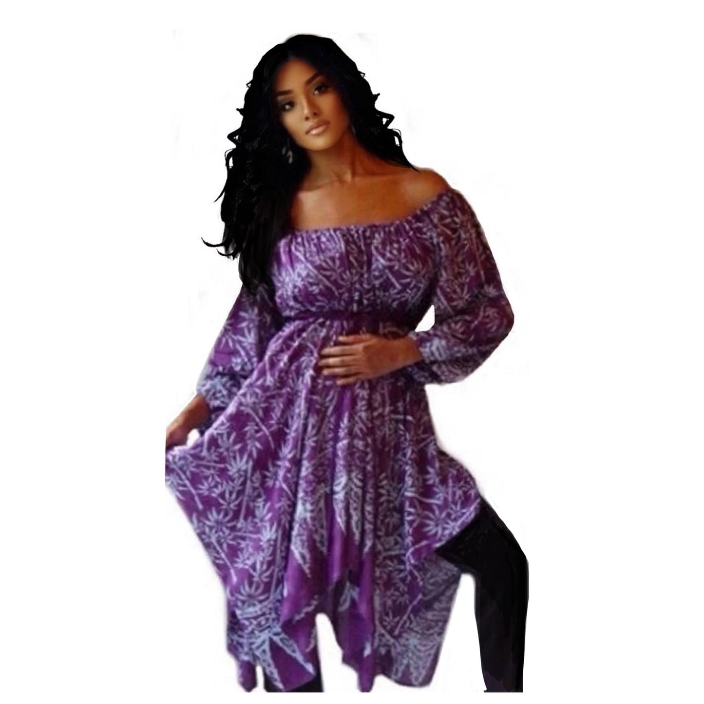 Layla Batik Print with 3/4 Sleeves Peasant Gypsy Blouse - The Bohemian Closet