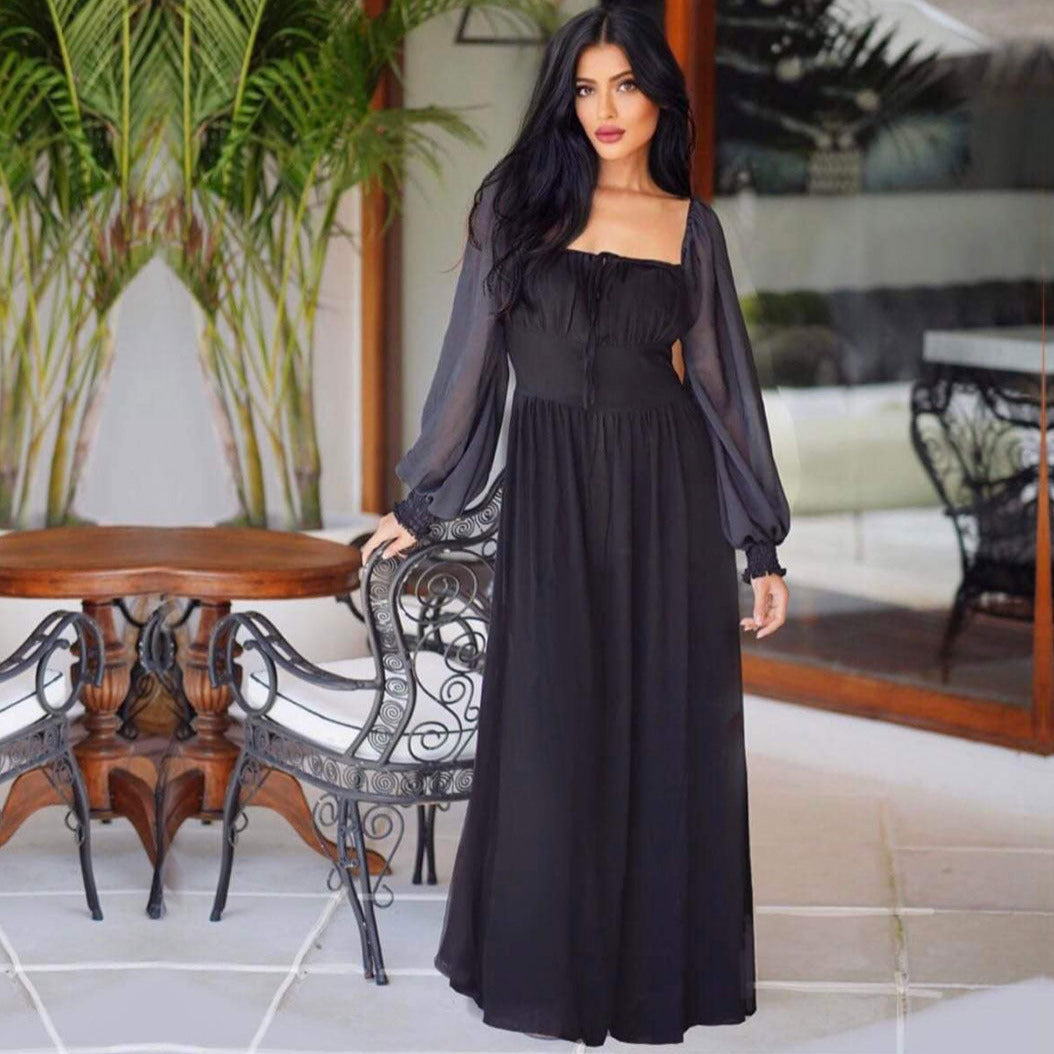 Alexi Medieval Maxi Dress Renaissance Cottagecore Romantic Length - The Bohemian Closet