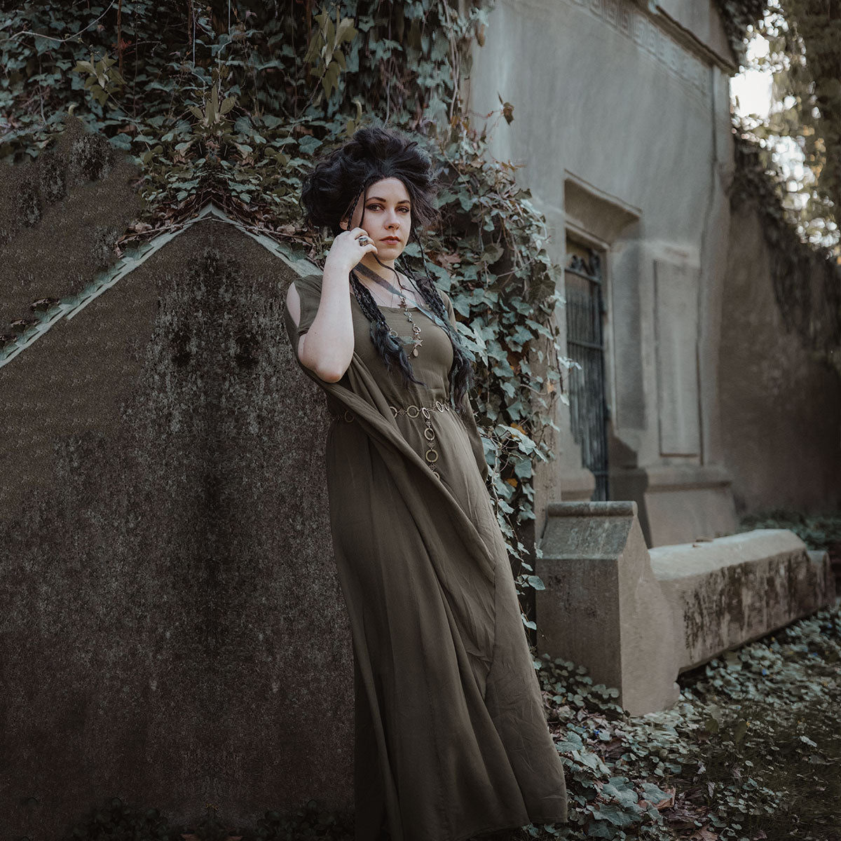 Carrie Bohemian Maxi Dress Cottagegoth Renaissance Flowing Sleeve - The Bohemian Closet