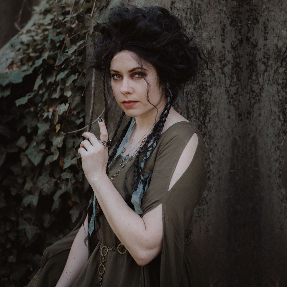 Carrie Bohemian Maxi Dress Cottagegoth Renaissance Flowing Sleeve - The Bohemian Closet