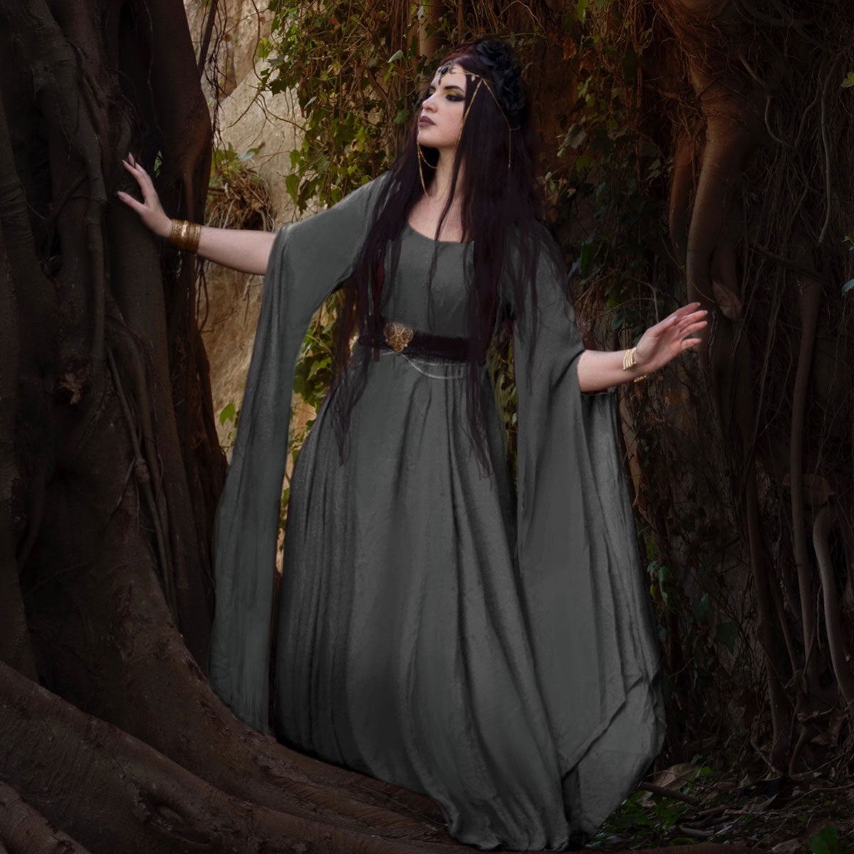 Sariah Renaissance Flowing Sleeve Boho Maxi Dress - The Bohemian Closet