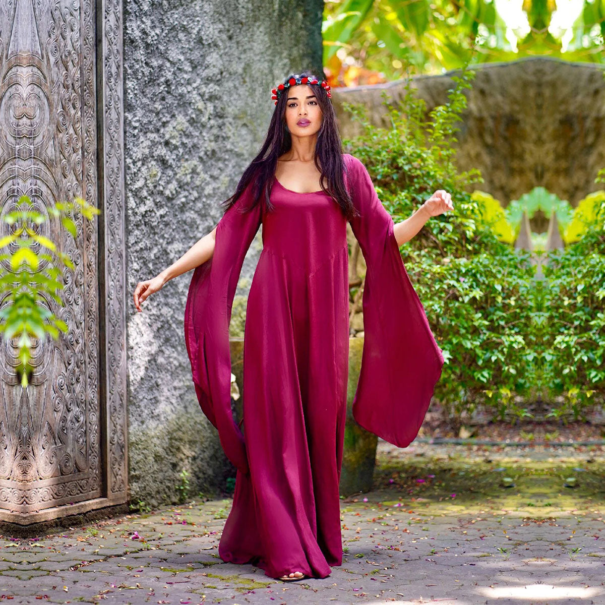 Sariah Renaissance Flowing Sleeve Boho Maxi Dress - The Bohemian Closet