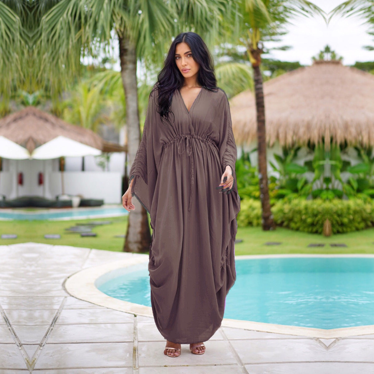 Tanisha Fantasy Dress Cosplay Gypsy Boho Gown Drawstring Ruched Detail Bell Sleeve - The Bohemian Closet