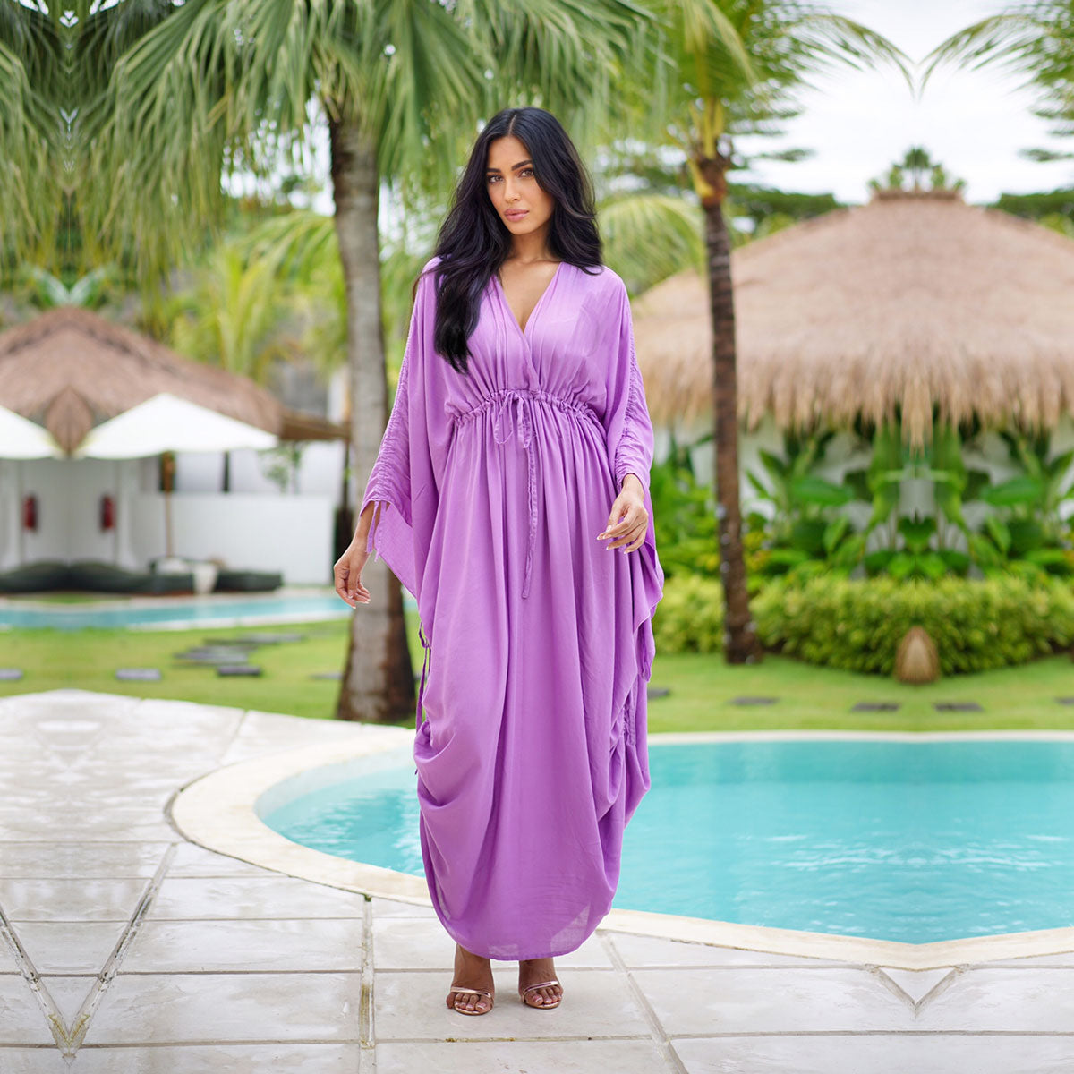 Tanisha Fantasy Dress Cosplay Gypsy Boho Gown Drawstring Ruched Detail Bell Sleeve - The Bohemian Closet