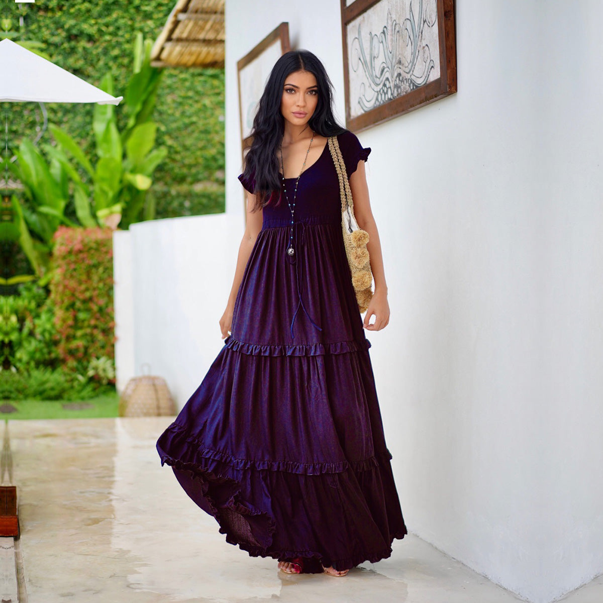 Roma Cottagecore Gypsy Tiered Sexy Maxi Dress - The Bohemian Closet