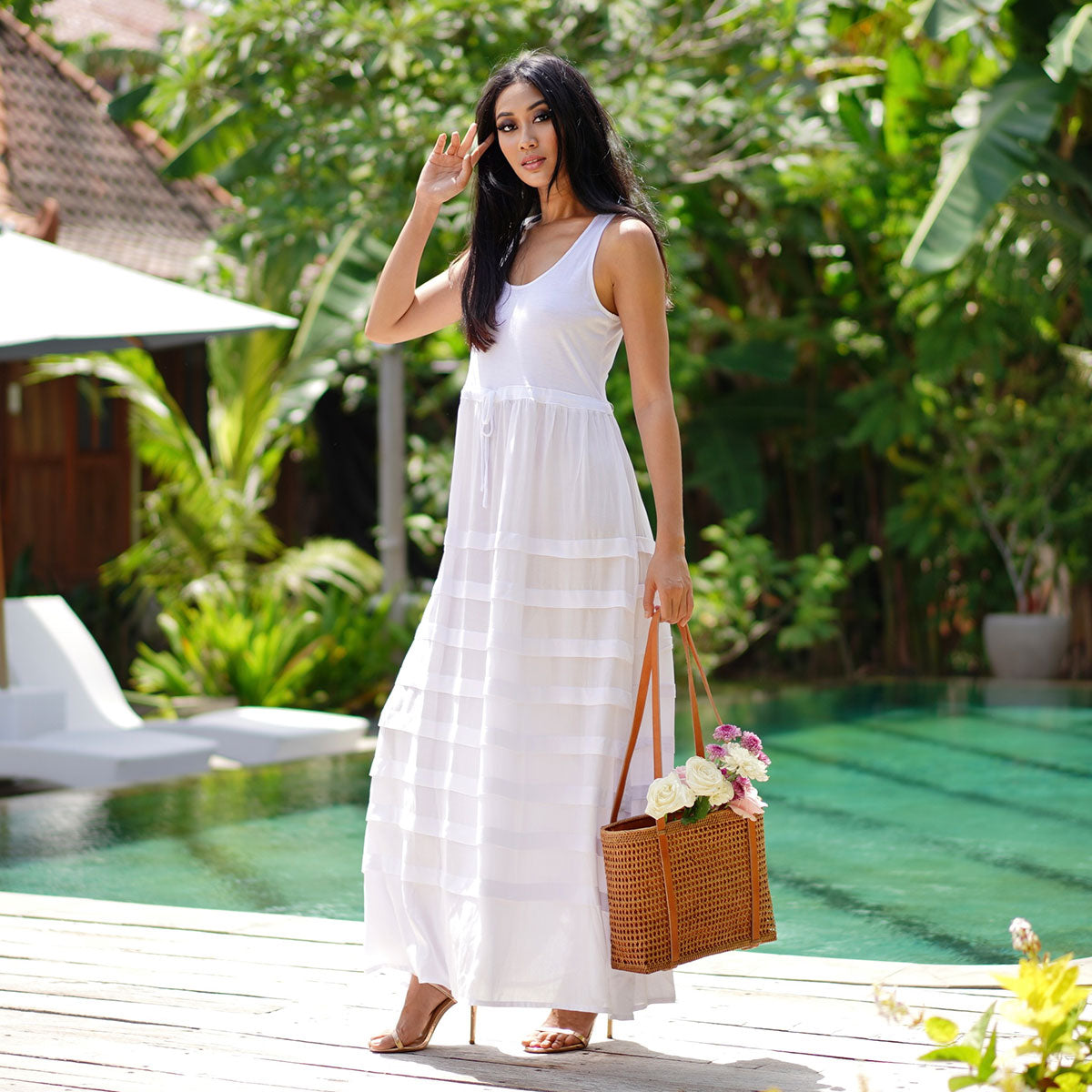 Aniya Baby Doll Bohemian Pleated Maxi Dress - The Bohemian Closet