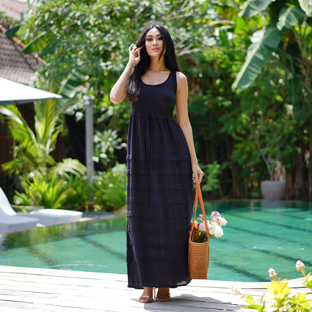 Aniya Baby Doll Bohemian Pleated Maxi Dress - The Bohemian Closet