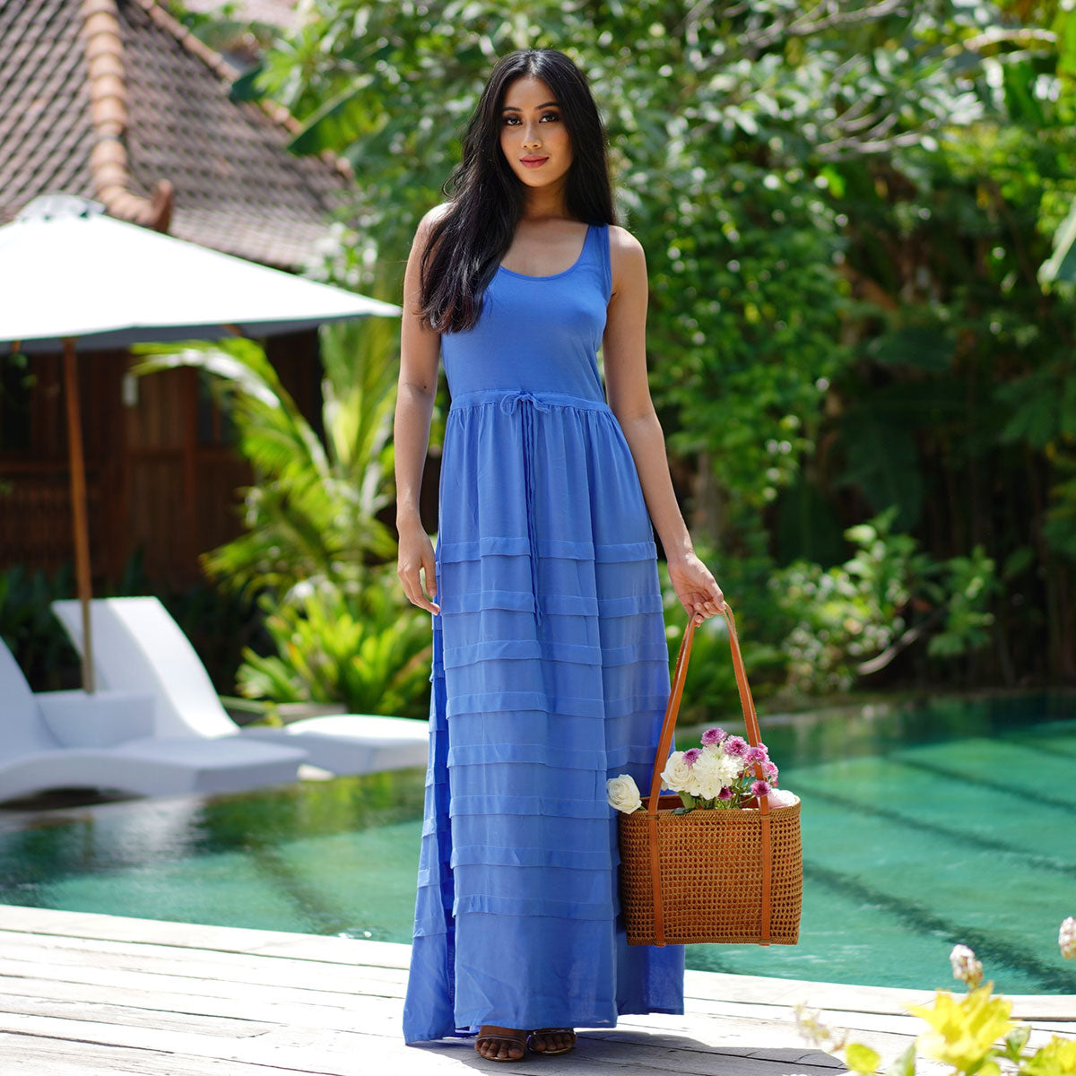 Aniya Baby Doll Bohemian Pleated Maxi Dress - The Bohemian Closet